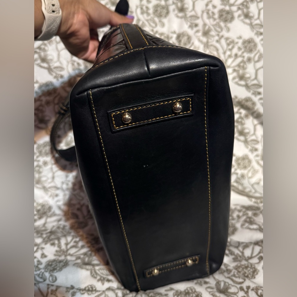 Dooney & Bourke Black Crocodile-Embossed Shoulder Bag - Picture 7 of 14